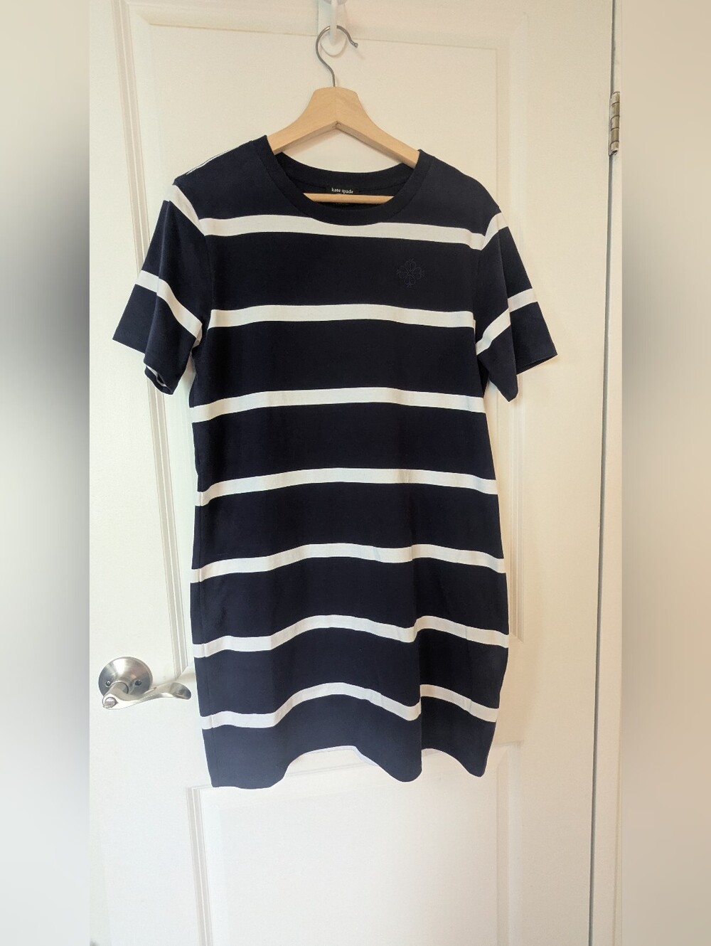 Kate Spade New York Navy & White Striped T-Shirt Dress – Size S